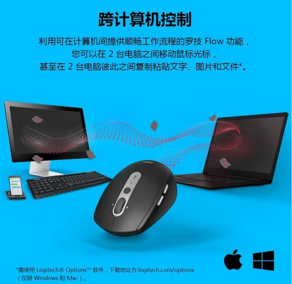 支持Flow跨屏操控：Logitech 罗技 推出 M590 无线鼠标