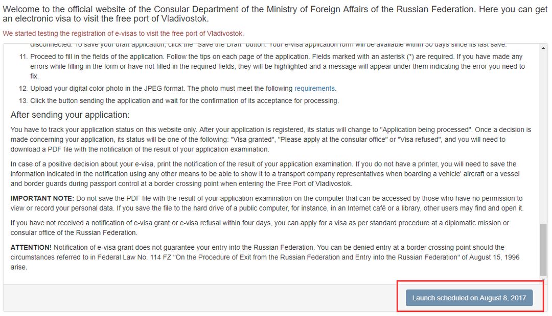签证快讯：俄罗斯远东地区8月8号起实行免费电子签证