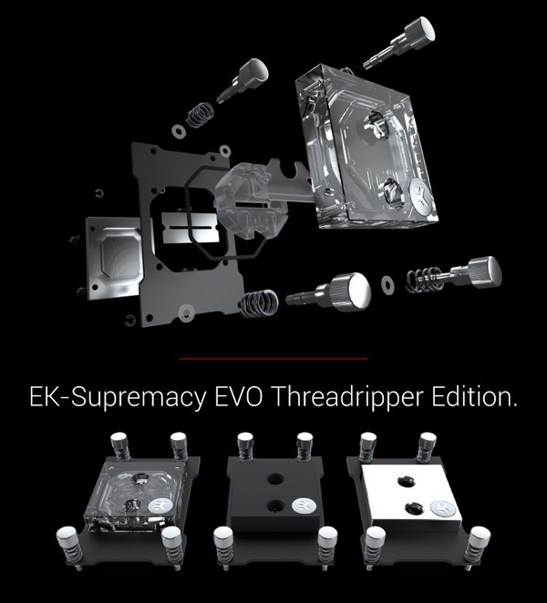 针对AMD X399：EK 推出 EK-Supremacy EVO Threadripper 水冷头