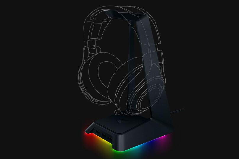 幻彩灯效+快充功能：RAZER 雷蛇 发布 Base Station Chroma 耳机支架