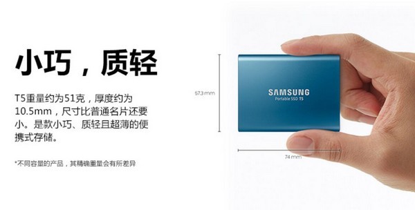 最大2TB，性能再提升：SAMSUNG 三星 推出 T5系列 移动固态硬盘