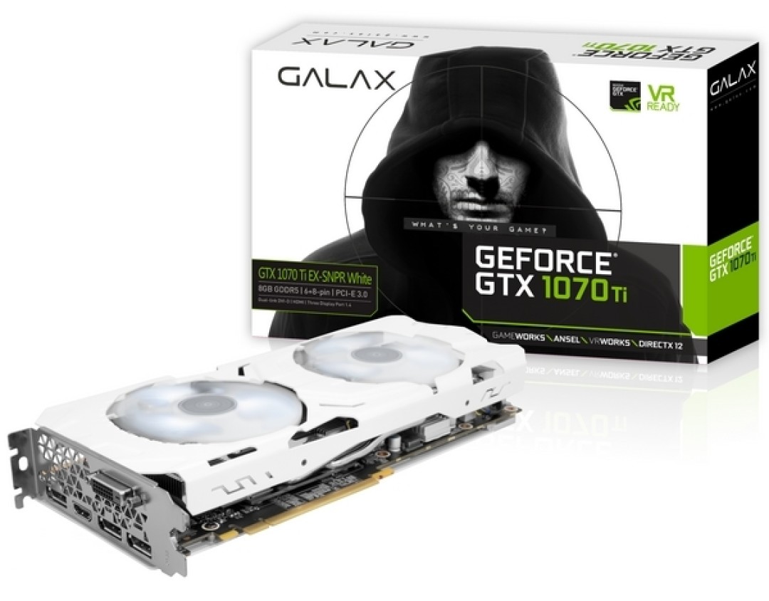 纯白配色、RGB幻彩背板：GALAXY 影驰 发布 GTX 1070Ti EX-SNPR WHITE 非公版显卡