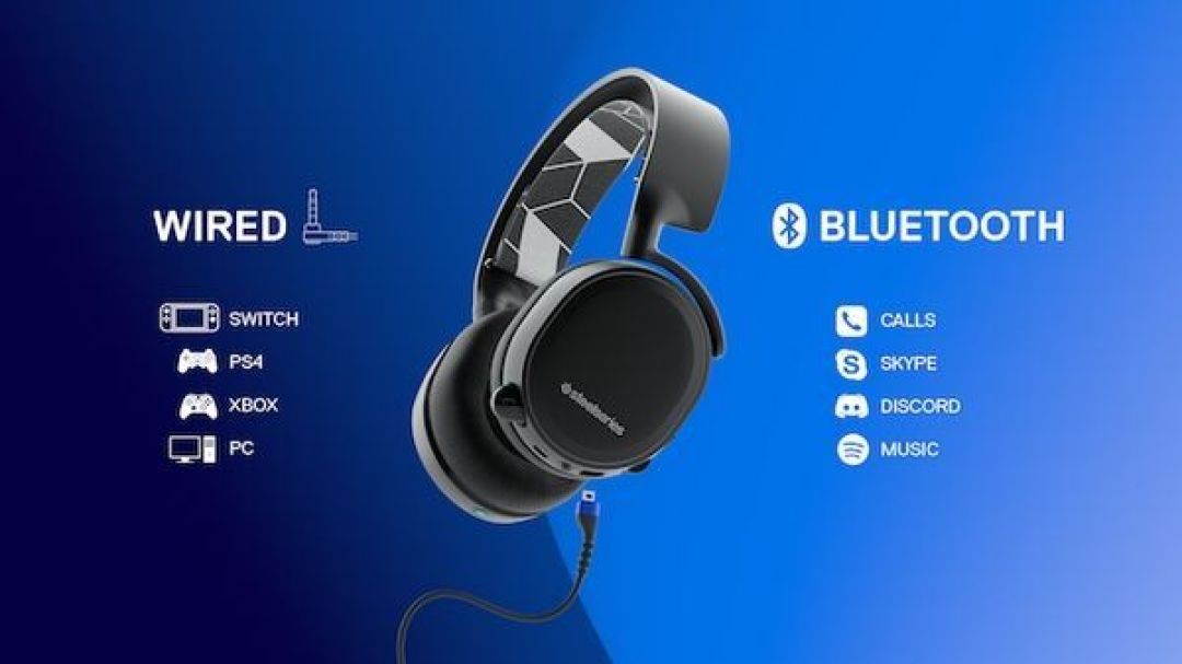 通吃全平台、支持VoIP混音模式:steelseries 赛睿 发布 Arctis 3 “寒冰”蓝牙版 头戴耳机