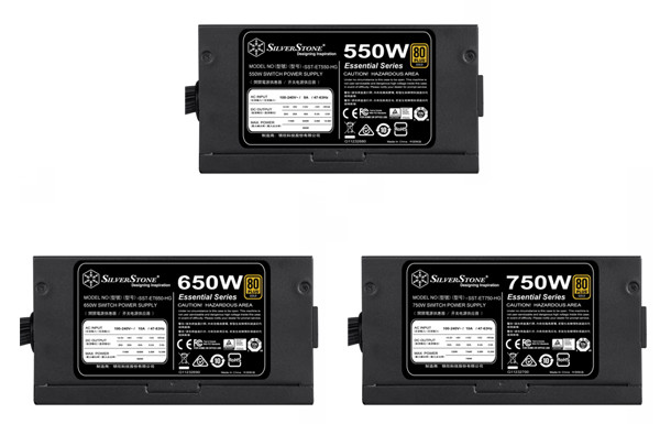 80金牌、可7x24不间断运行：SILVER STONE 银欣 发布 Essential系列 450W/550W/650W/750W 电源