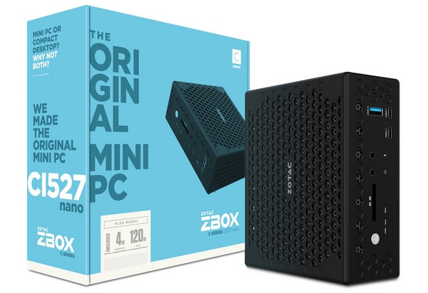 被动无风扇散热系统：ZOTAC 索泰 发布 ZBOX C527 Nano 和 ZBOX PI335 迷你PC