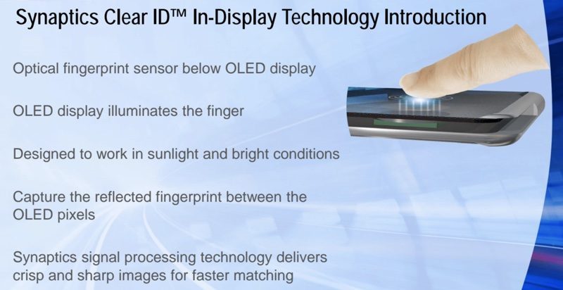 全面屏手机救星：Synaptics 推出 首款 量产 屏下指纹传感器