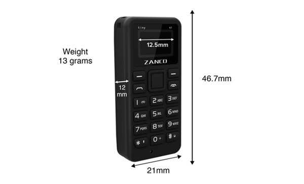 待机3天、超迷你身材：Zanco Tiny T1 袖珍手机 开启众筹