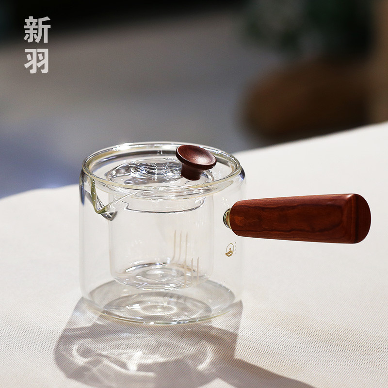 #晒单大赛#高颜值煮茶组合：三界 观山 电陶炉 + 新羽 木璃 手工侧把壶