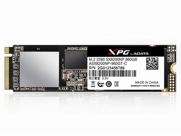 64层3D TLC颗粒、3200MB/s读取：ADATA 威刚 发布 SX8200 SSD M.2 固态硬盘