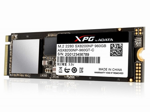 64层3D TLC颗粒、3200MB/s读取：ADATA 威刚 发布 SX8200 SSD M.2 固态硬盘
