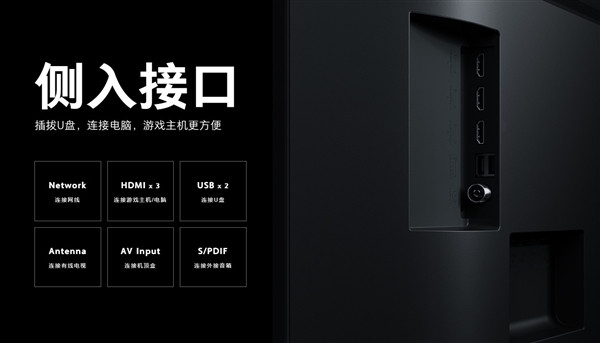 钢琴烤漆+侧置接口：MI 小米 发布 小米电视4C 50英寸 4K液晶电视