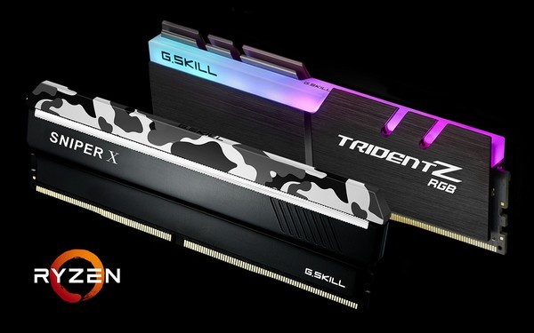 针对二代Ryzen“锐龙”平台：G.SKILL 芝奇 发布 Sniper X 和 Trident Z RGB“幻彩戟”DDR4内存