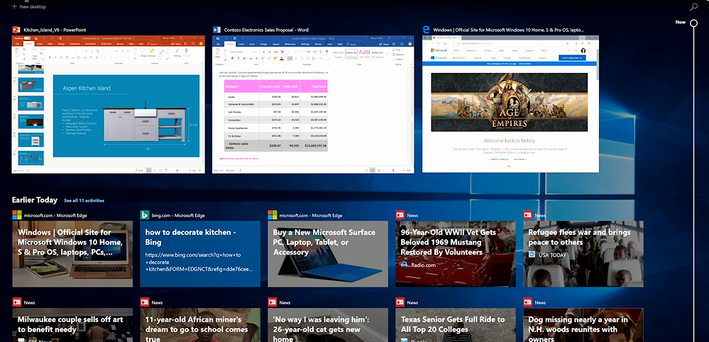 加入时间线功能：Microsoft 微软 宣布 2018 Windows 10 更新四月版