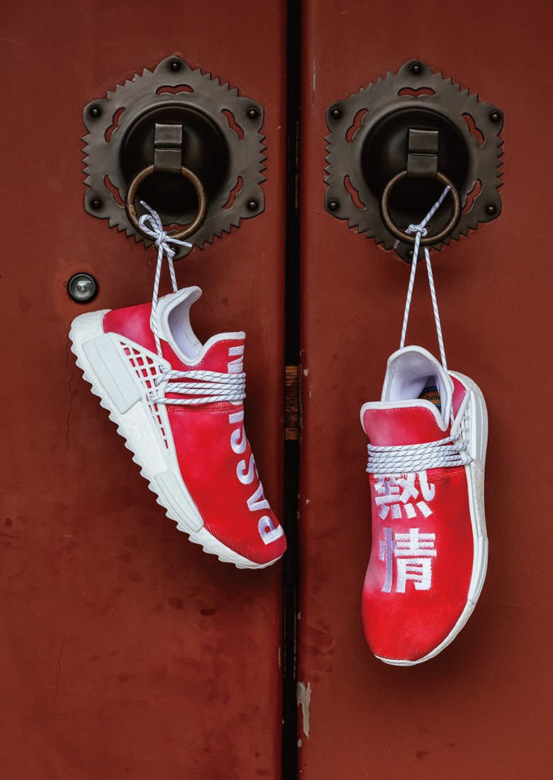 融入刺绣元素：adidas Originals x Pharrell Williams Hu NMD “中国限定” 运动鞋 开启登记抽签