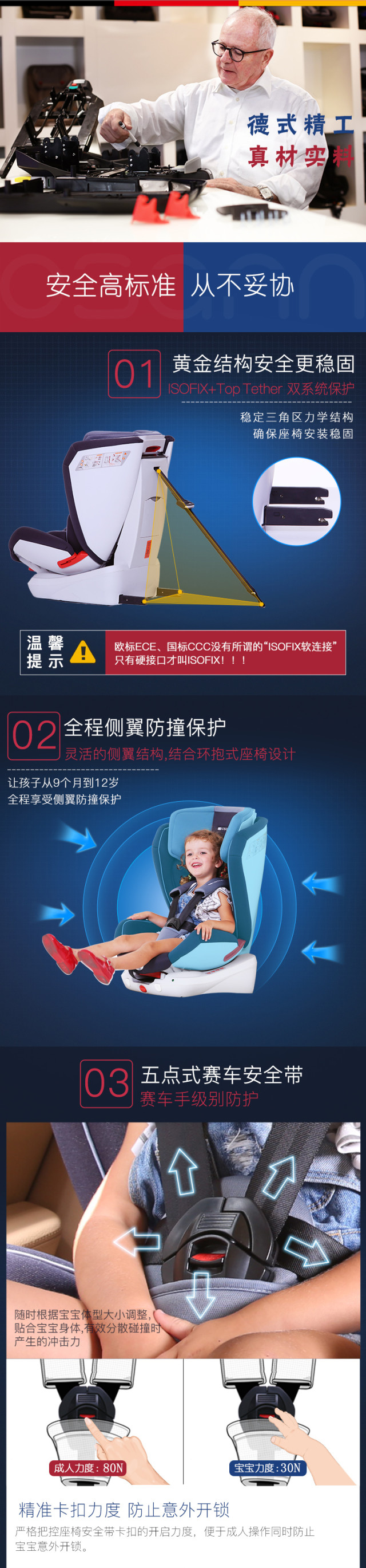 德国osann欧颂  蒂罗巴巴  成长型安全座椅（9个月-12岁）