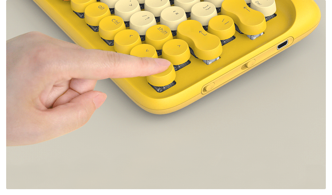 小黄鸭特别版：LOFREE 洛斐 圆点蓝牙机械键盘B.Duck三件套 上架有品