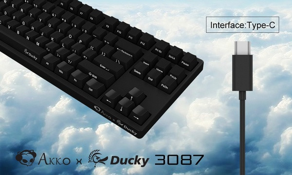 侧刻PBT键帽、TYPE-C键线分离、可改灯：Akko 艾酷 发布 Akko Ducky 3087 侧刻机械键盘