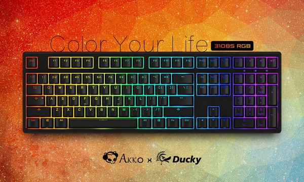 搭载Cherry RGB幻彩轴：Akko 艾酷 推出 3108S RGB 幻彩版 机械键盘