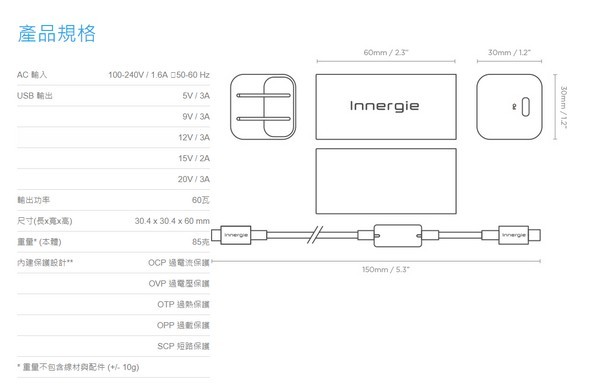 小身材大能量：DELTA 台达 Innergie 发布 PowerGear 60C 笔电充电器