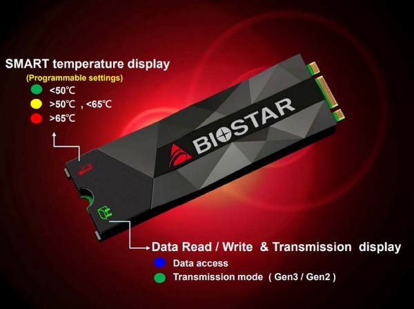 1700MB/s读取、温度指示：BIOSTAR 映泰 发布 M500 M.2 SSD固态硬盘