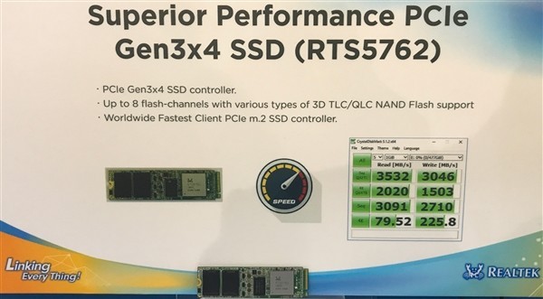 3.5G/s读写性能：Realtek 瑞昱 发布 RTS5762 、RTS5763DL SSD主控