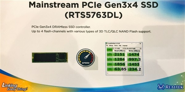 3.5G/s读写性能：Realtek 瑞昱 发布 RTS5762 、RTS5763DL SSD主控