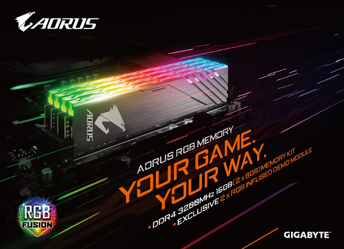 爱是一道光：GIGABYTE 技嘉 发布 AORUS RGB DDR4 内存