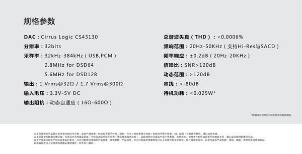 Type-C、高品质音频：HUAWEI 华为 发布 数字耳放