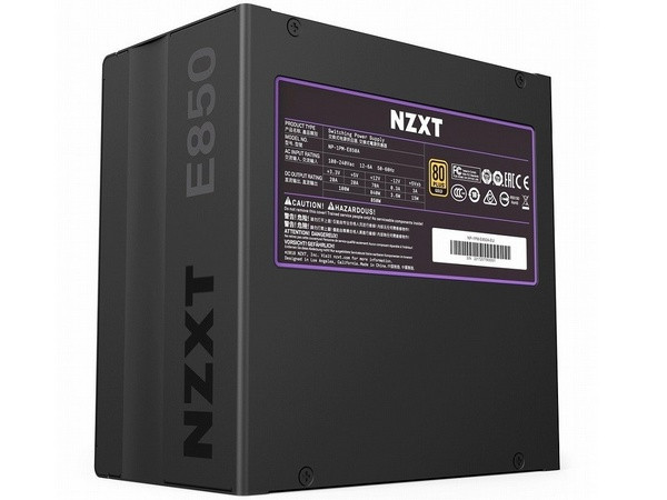 金牌效能、CAM远程监控：NZXT. 恩杰 发布 E500/E650/E850 电源