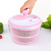 净得丽（JING DE LI） 家用蔬菜沙拉脱水器甩干机洗菜器  手动水果甩水机去水器厨房沥水篮 靓丽粉