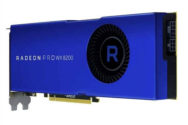 支持8K、半精度峰值21.6 TFLOPs：AMD 发布 Radeon Pro WX 8200 专业显卡