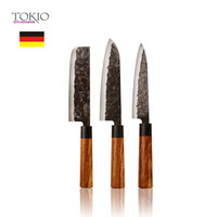 TOKIO Kitchenware 进口德国手工锻造刀锻打菜刀 厨师专用小切菜刀套装 水果刀 三件套NC285902