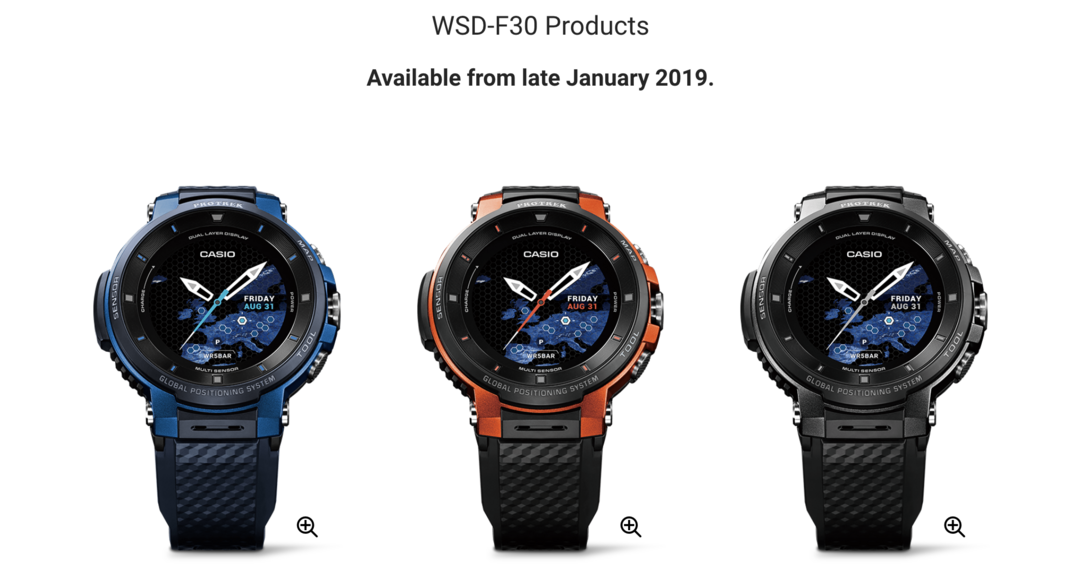 支持日本Michibiki卫星定位：CASIO 卡西欧 发布 Pro Trek WSD-F30 户外智能手表