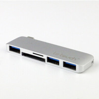 letouch转接器MacBook12寸type-c转USB3.0hub集线器新款pro 不可充电款银色