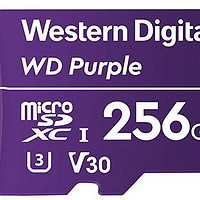 WD西数 Purple MicroSD 256GB 紫卡 储存卡：256GB容量、3D NAND UFS颗粒