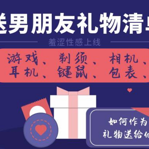 千元档男朋友礼物清单：游戏机、剃须、相机、耳机、键鼠、包表、还有高端的你自己