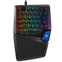 雷柏（Rapoo） V550RGB 吃鸡单手键盘 机械键盘 游戏键盘 有线键盘 RGB背光键盘 可宏定义编程 青轴