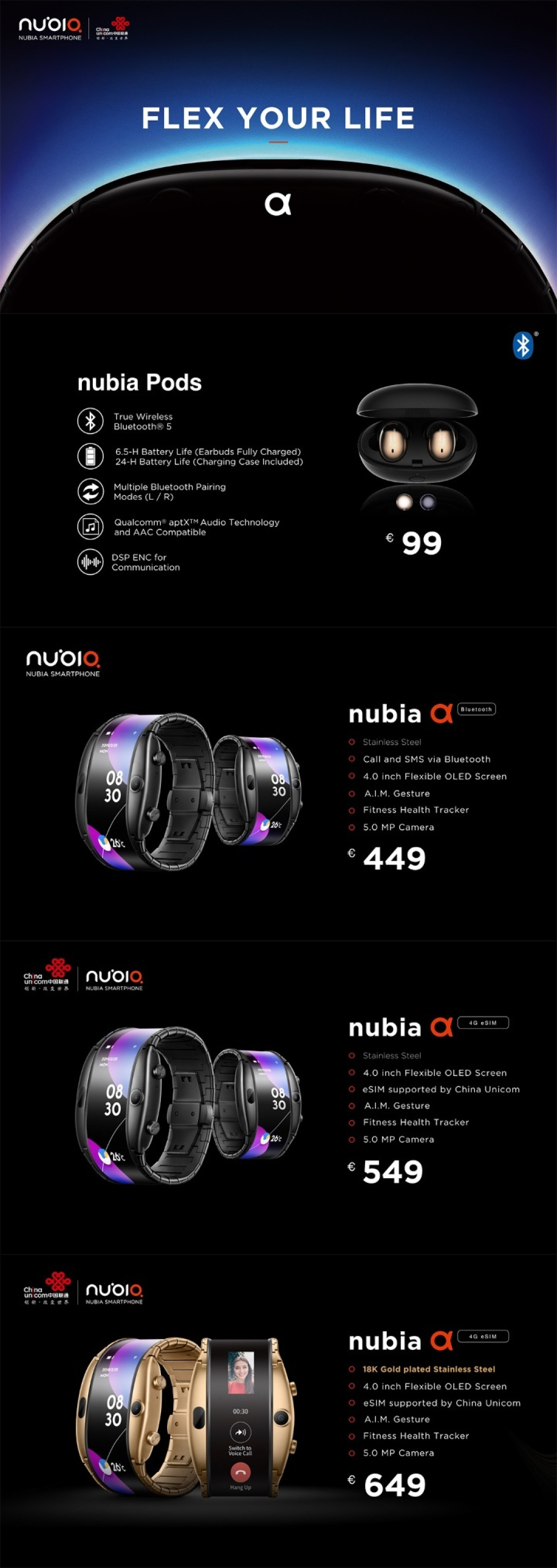 未来的智能手机会戴在手上？nubia 努比亚α 腕表手机 开启预约，4月8日发布