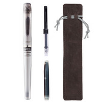 白金（PLATINUM）PPQ-300 透明彩色塑料钢笔 学生练字笔墨水笔0.38mm 黑色