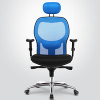 西昊（SIHOO）人体工学电脑椅子 办公椅网布职员转椅 家用座椅可躺 会议椅可升降 蓝色