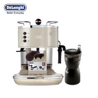德龙 Delonghi ECO310 咖啡机KG40磨豆机促销礼盒装（奶油白）