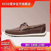 ECCO爱步春夏商务休闲鞋男鞋 现代正装皮鞋轻盈套脚鞋 莫克660414
