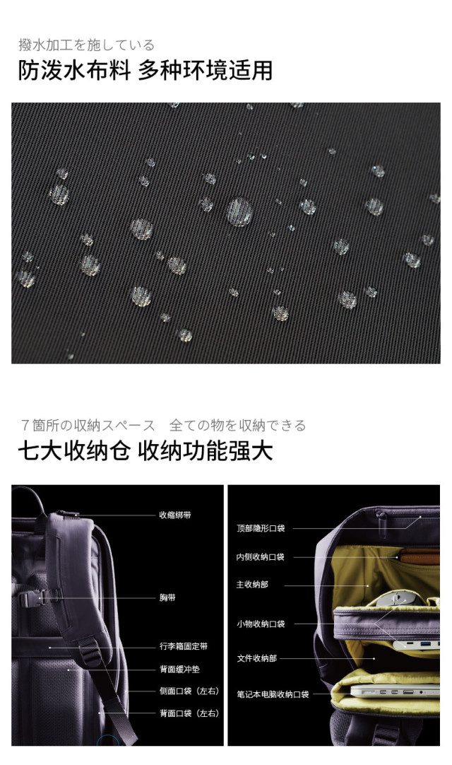 ELECOM宜丽客 防盗双肩包