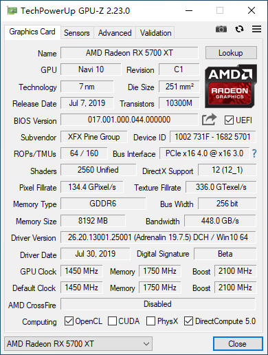 XFX讯景Radeon RX 5700 XT黑狼版显卡评测：“冷静来袭”奋勇争先