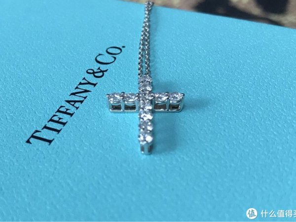 蒂芙尼铂金钻石小号十字架项链