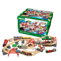 BRIO旅行主题火车轨道套装木制男孩玩具生日礼物火车系列声光豪华级轨道套装33052