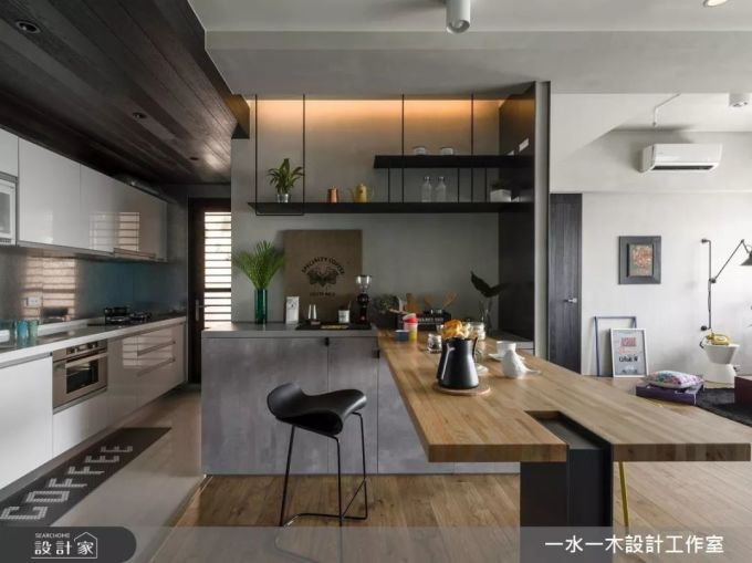 厨房与客厅餐厅相邻的大开间,让小户型瞬间放大30%