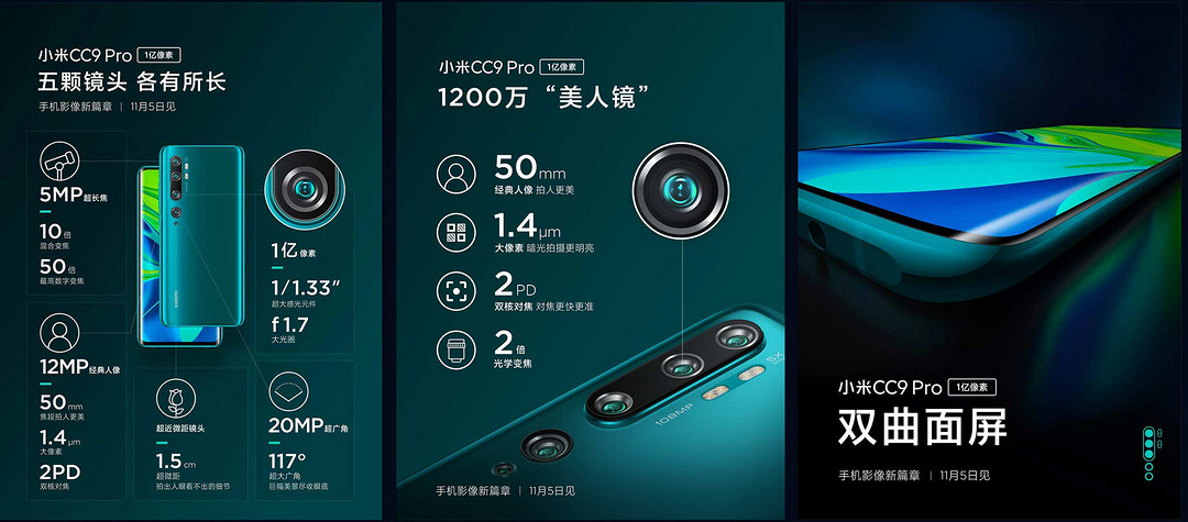 拍照打平华为Mate 30 Pro：MI 小米CC9 Pro手机正式发布，DxOMark 121分并列第一