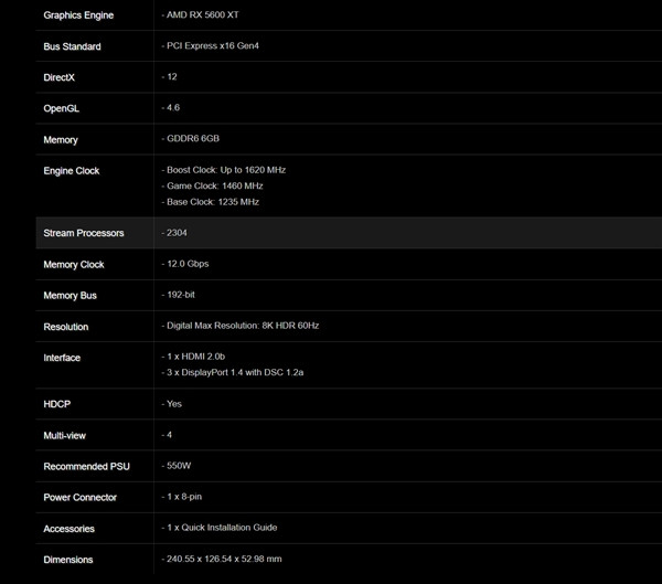 AMD RX 5600 XT 产品细节意外曝光，2304 个流处理器持平 RX 5700