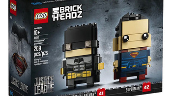 LEGO乐高 BrickHeadz方头仔41610蝙蝠侠和超人战略套装